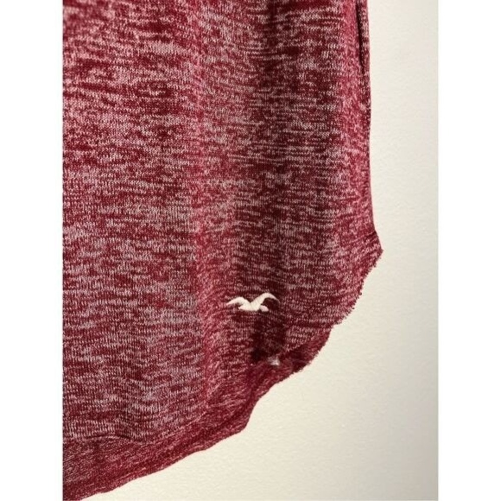 Hollister Marled Burgundy Pocket Tee Shirt Women's‎ XS Short Sleeve Casual - Picture 2 of 4